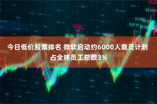 今日低价股票排名 微软启动约6000人裁员计划 占全球员工总数3%